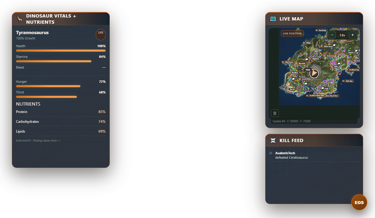 ExtinctionOS in-game overlay preview